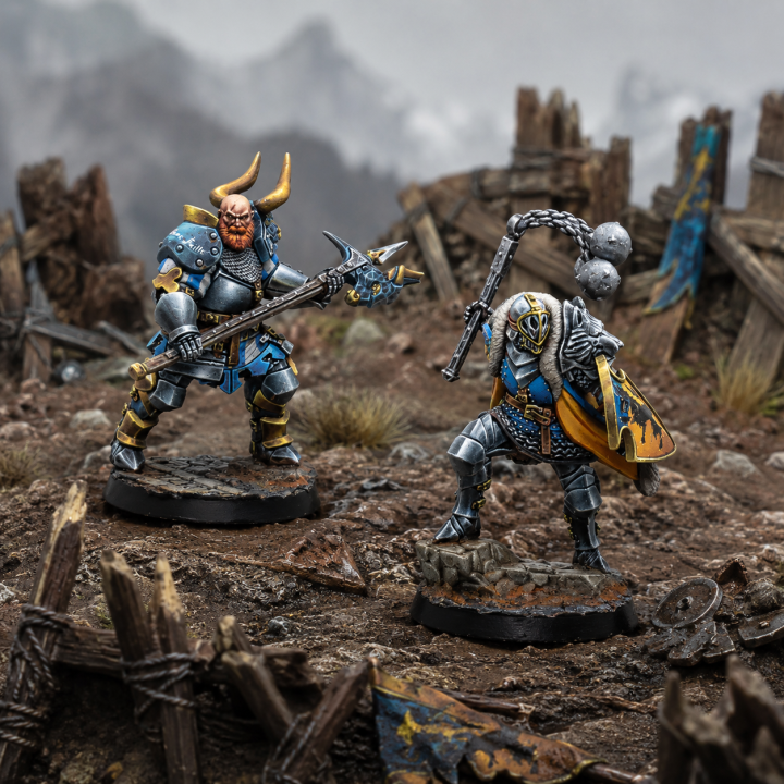 Figurines Warcrow Feudom Officers Corvus Belli pour armée Feudom