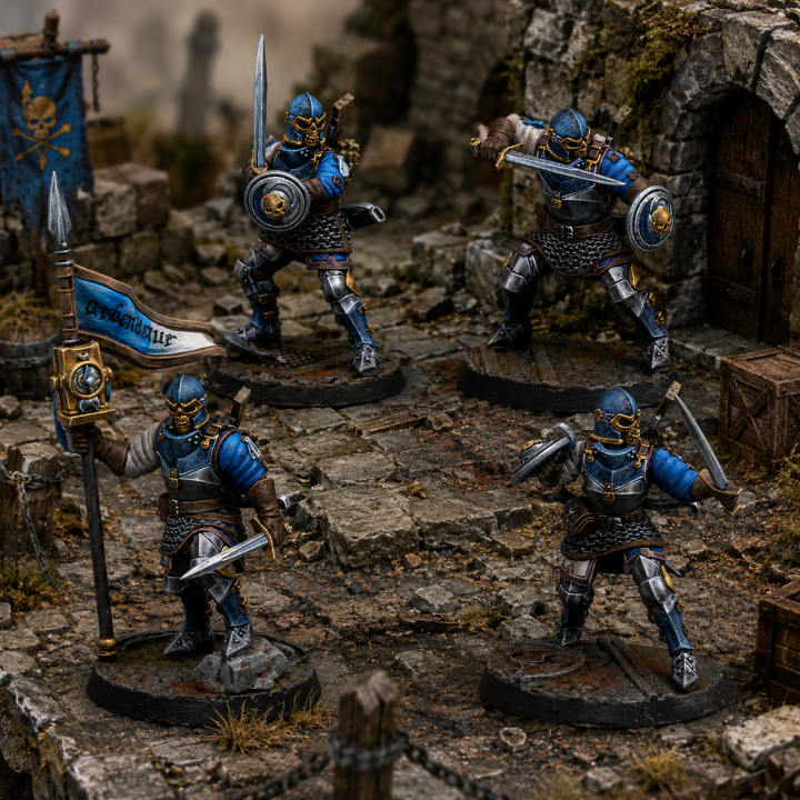 Figurines Warcrow Guardians of the Mounds pour la faction Feudom de Corvus Belli
