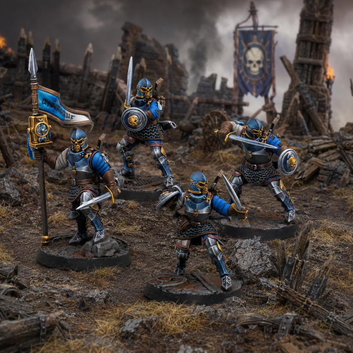 Figurines Warcrow Guardians of the Mounds pour la faction Feudom de Corvus Belli