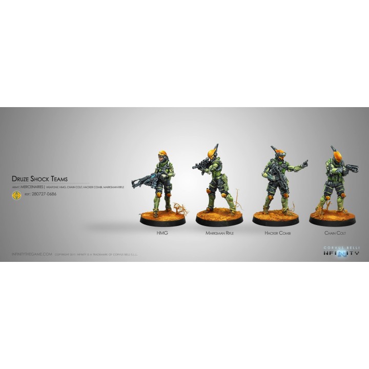 Figurine Infinity (corvus Belli) - Druze Shock Team (Pack de 4 - 2017)