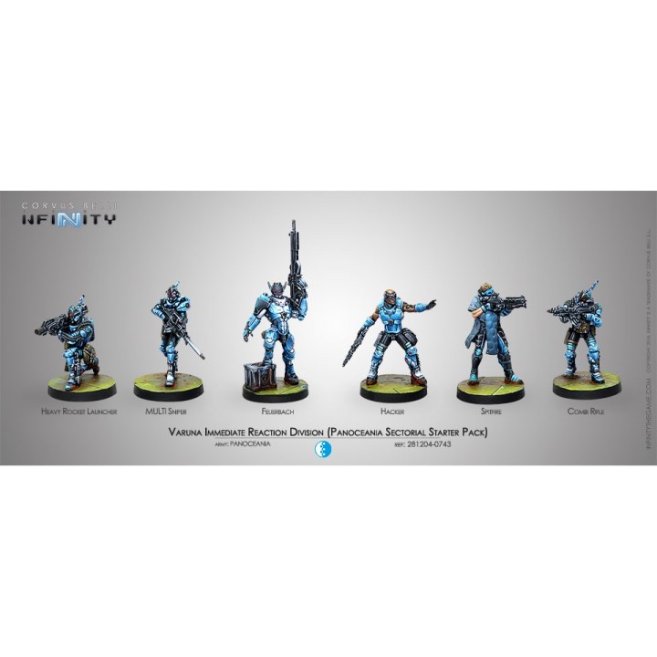 Figurines du Starter de Varuna de la Panocéanie pour Infinity (Corvus Belli)