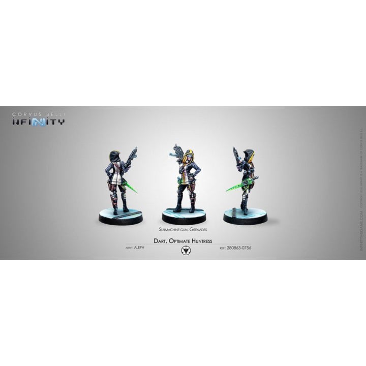 Figurine de Dart, Optimate Huntress pour Aleph - Infinity the Game