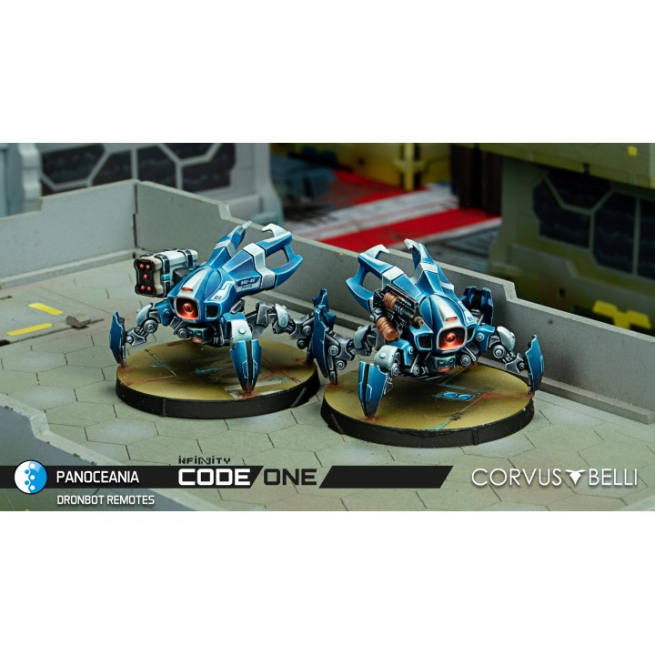 Figurines de Dronbots pour Infinity Code One (Corvus Belli)