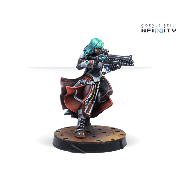 Figurine de Cassandra Kusanagi avec Spitfire pour Infinity the Game (Corvus)