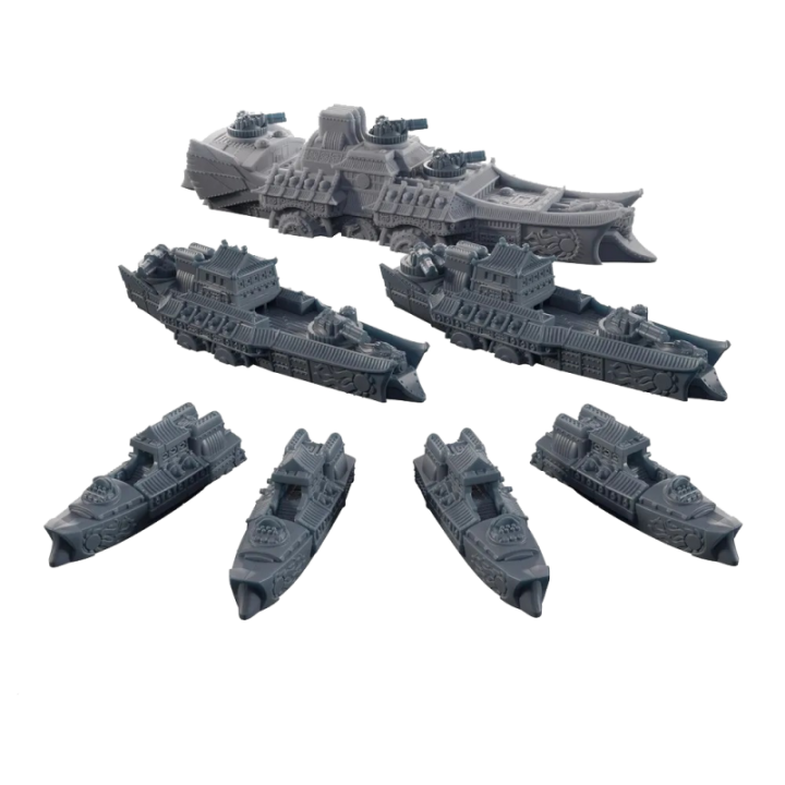 Figurines de la Nin Jing Battlefleet Set de l'Empire à Dystopian Wars